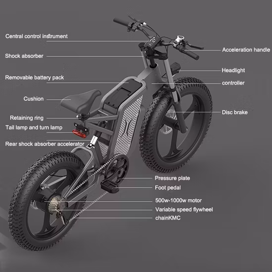 40-120 km Ebike Fabrikpreis 1000 W 20 Zoll Fat Tire Elektrofahrrad mit versteckter Batterie